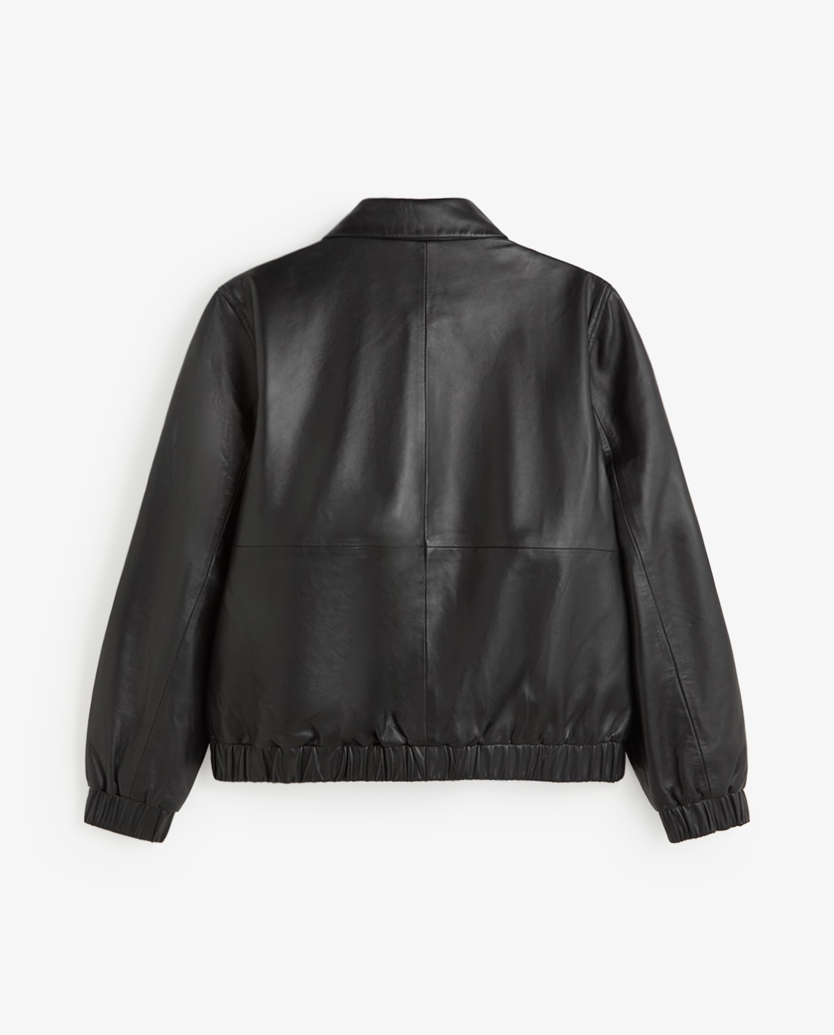 Cazadora bomber de piel negra 11
