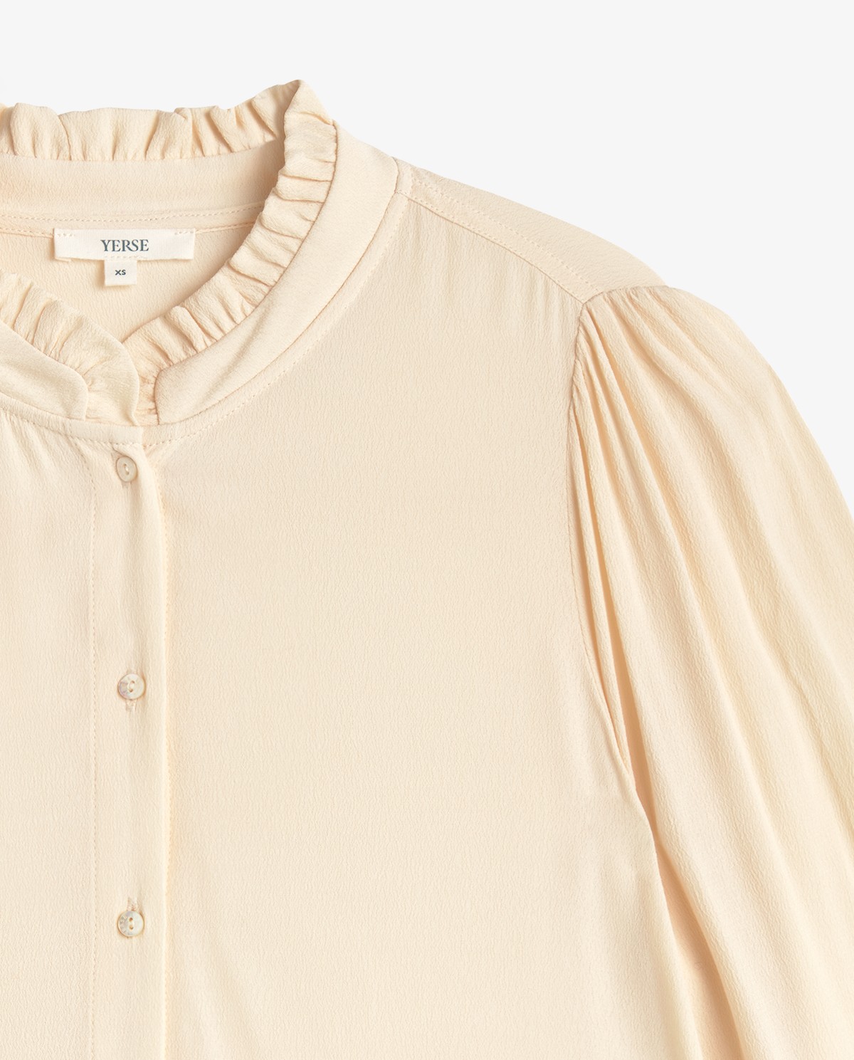 Camisa crudo con cuello de volantes 7