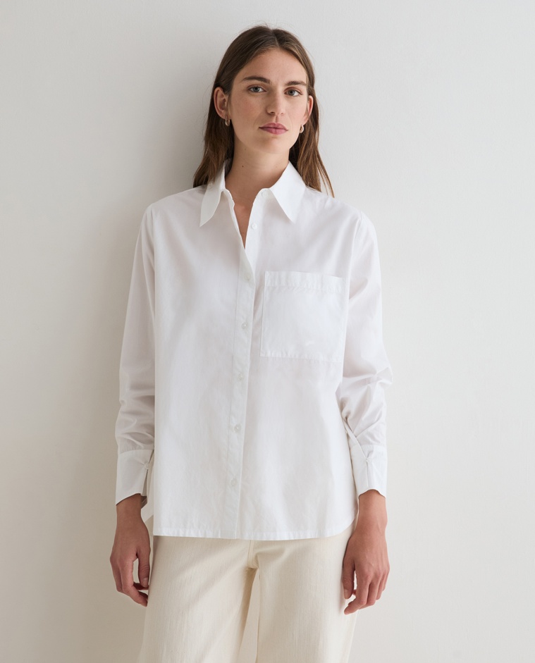 Camisa oversize de popelín en color blanco