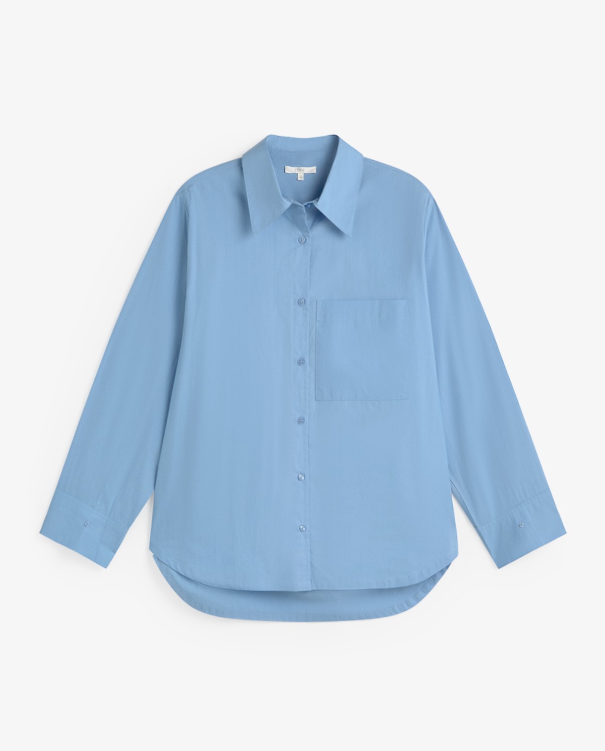 Camisa oversize de popelín en color azul 8