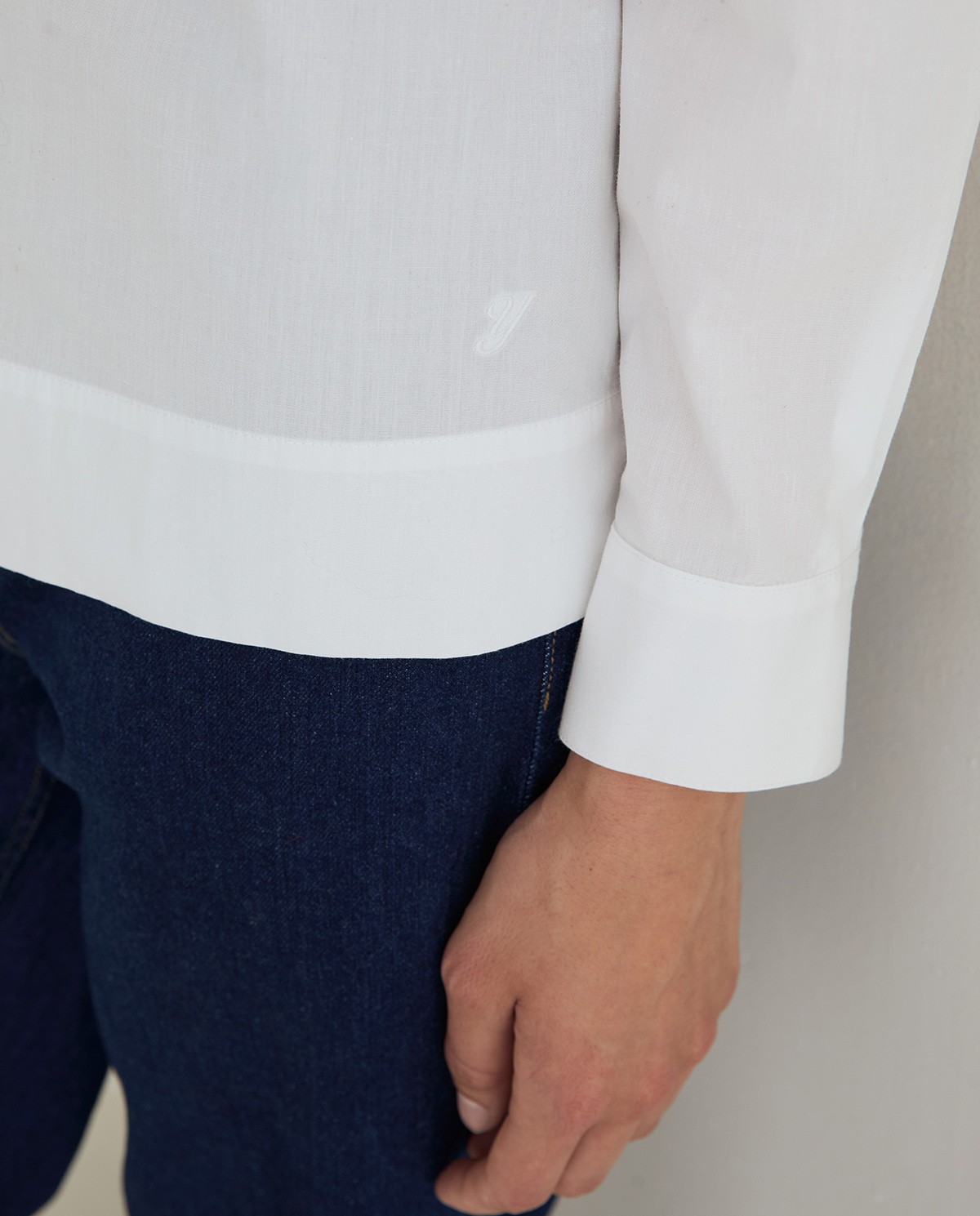 Camisa popelín algodón orgánico en color blanco 6