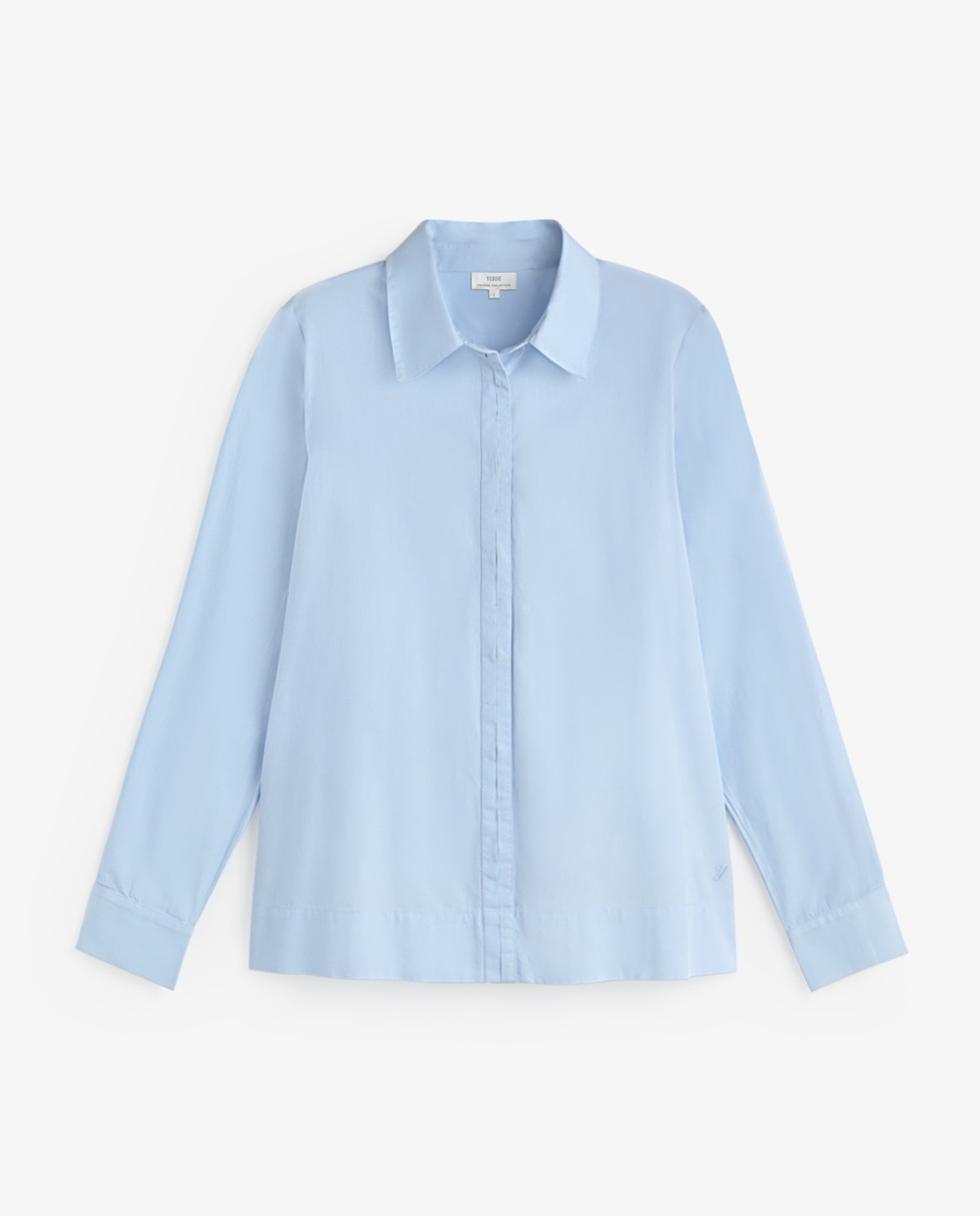 Camisa popelín algodón orgánico en color azul cielo 7