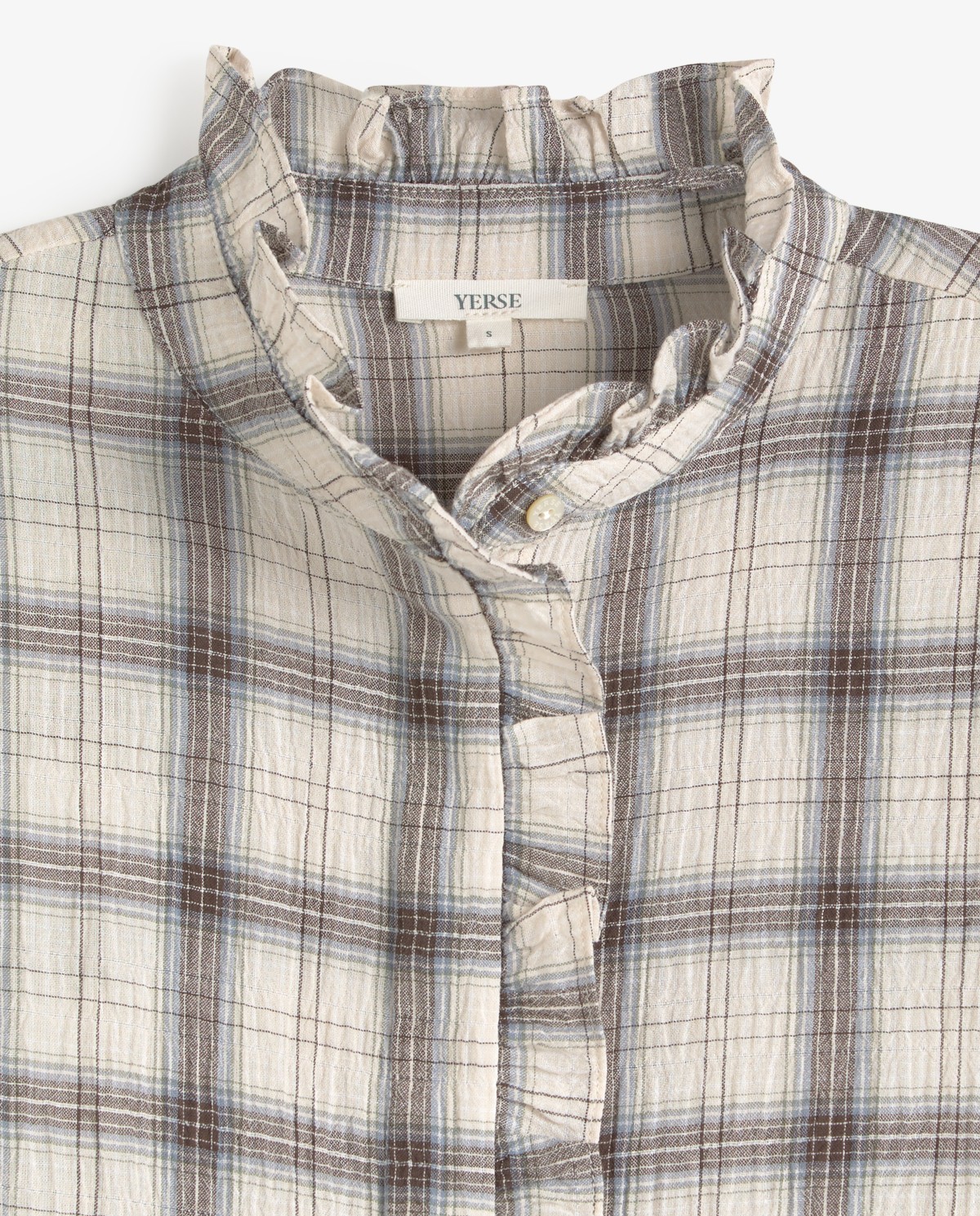 Camisa de cuadros con detalle de volante 7