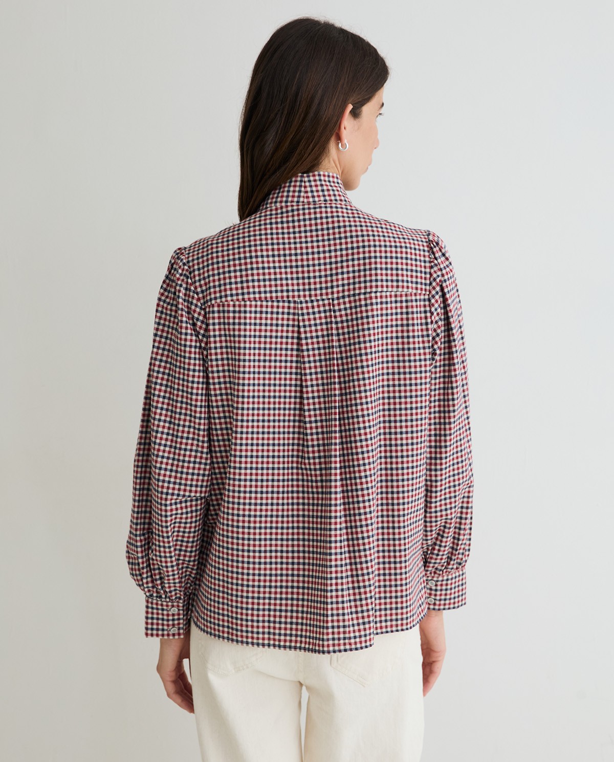 Camisa de cuadros con lazo en tonos multicolor 6