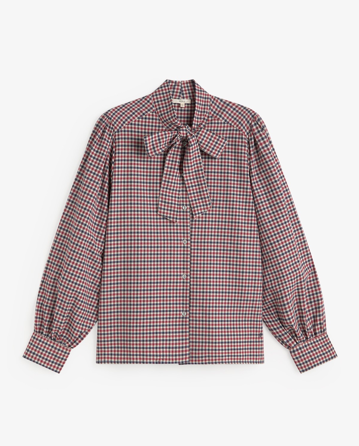 Camisa de cuadros con lazo en tonos multicolor 9