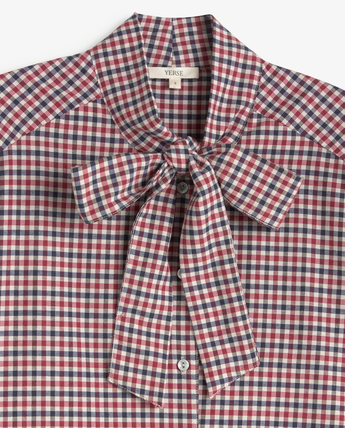 Camisa de cuadros con lazo en tonos multicolor 10