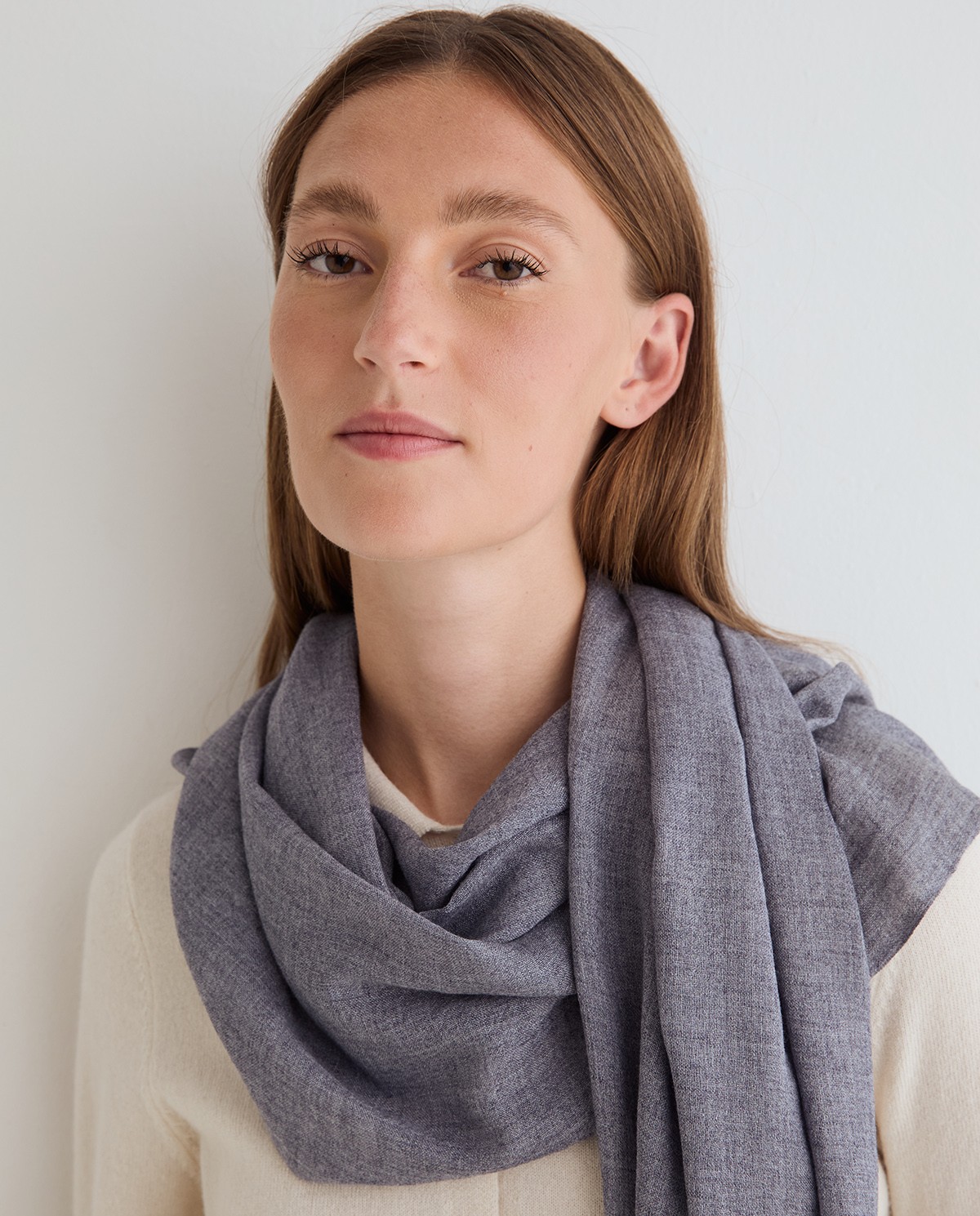 Foulard toucher doux bleu