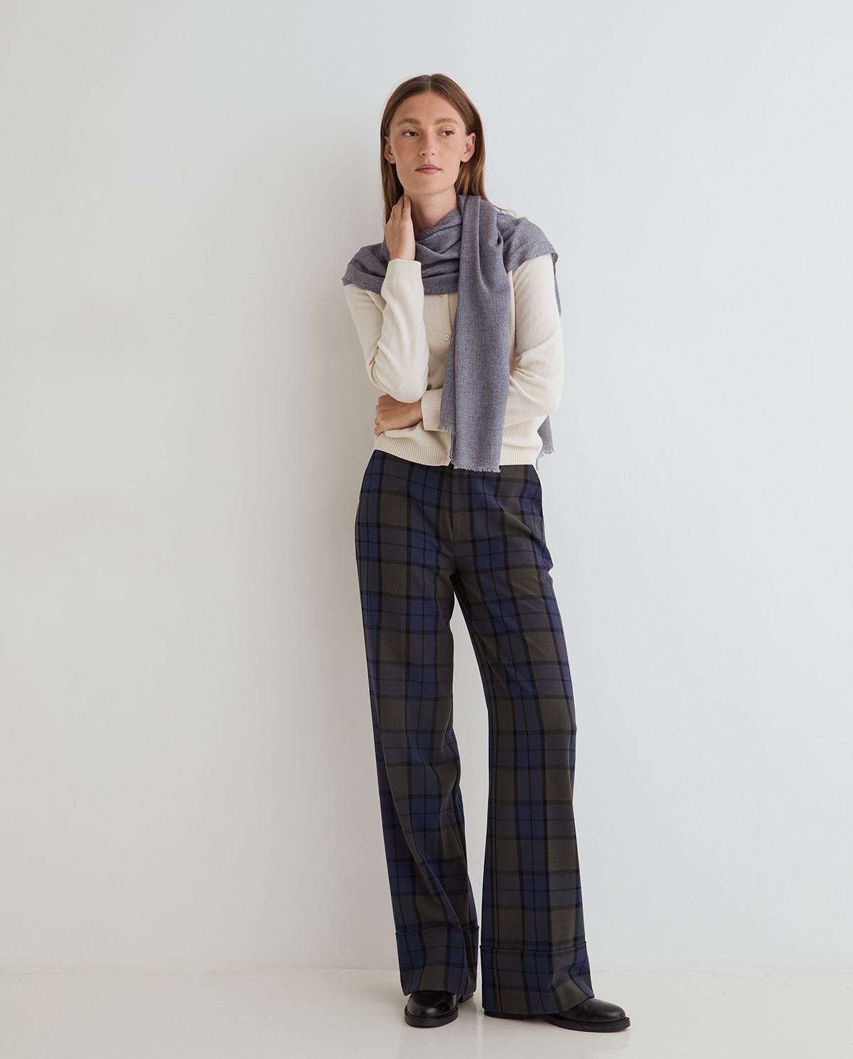 Foulard toucher doux bleu 1
