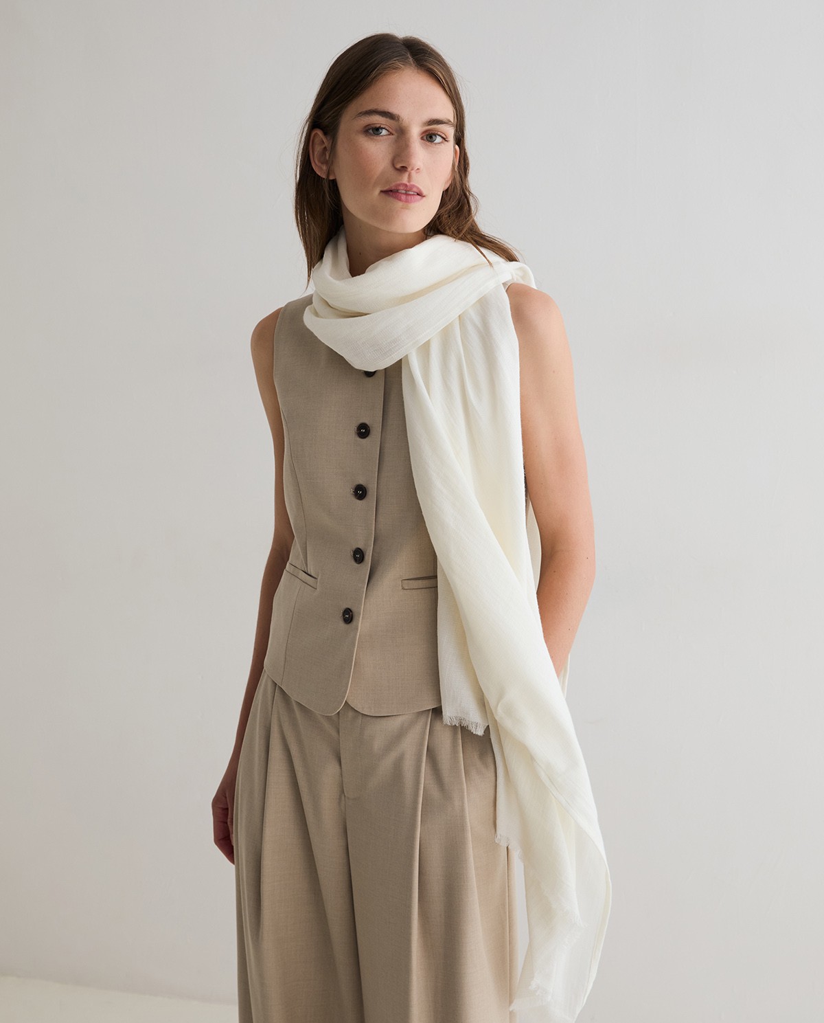 Foulard textura en color crudo