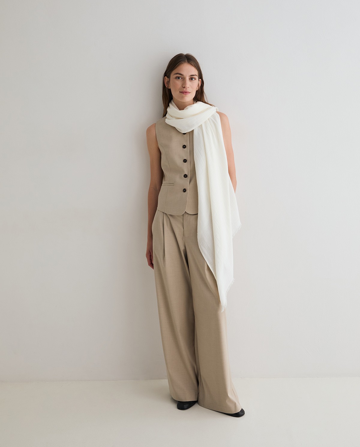 Foulard textura en color crudo 1