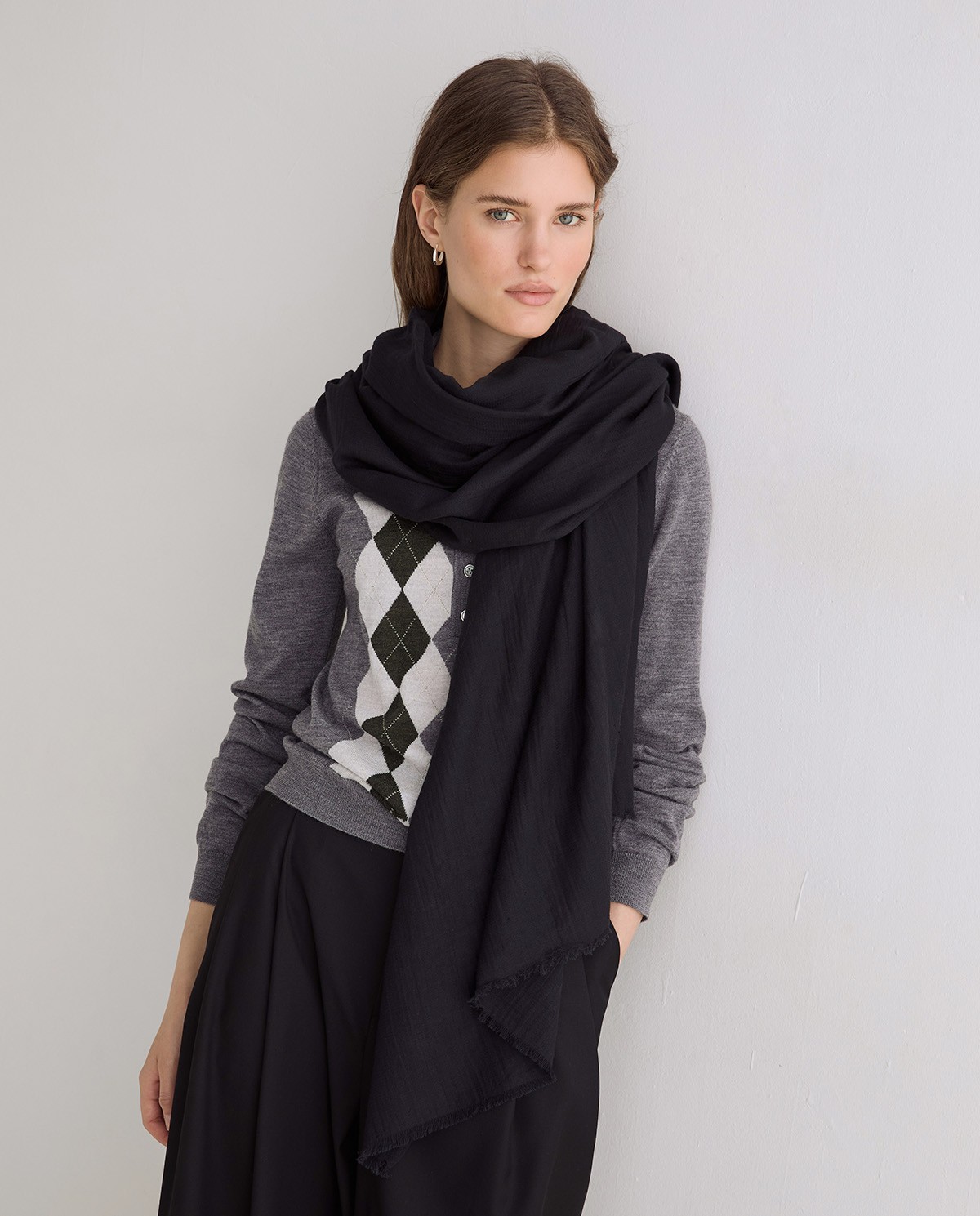 Foulard textura en color negro