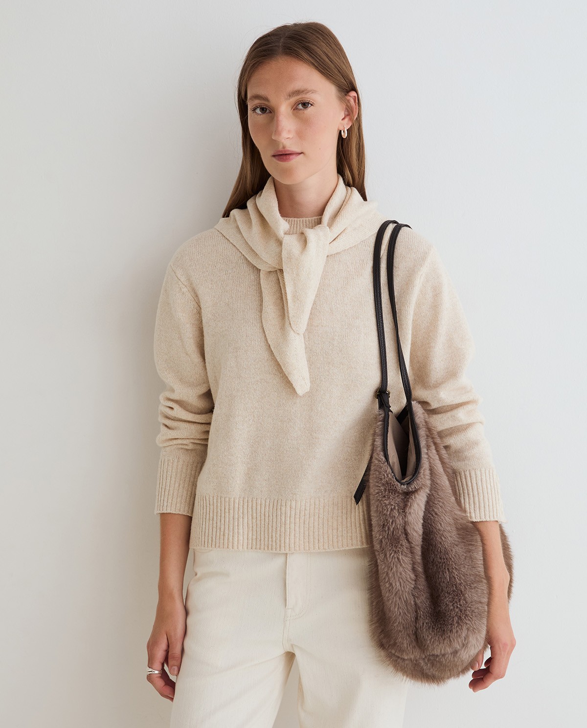 Bolso shopper efecto pelo visón 1