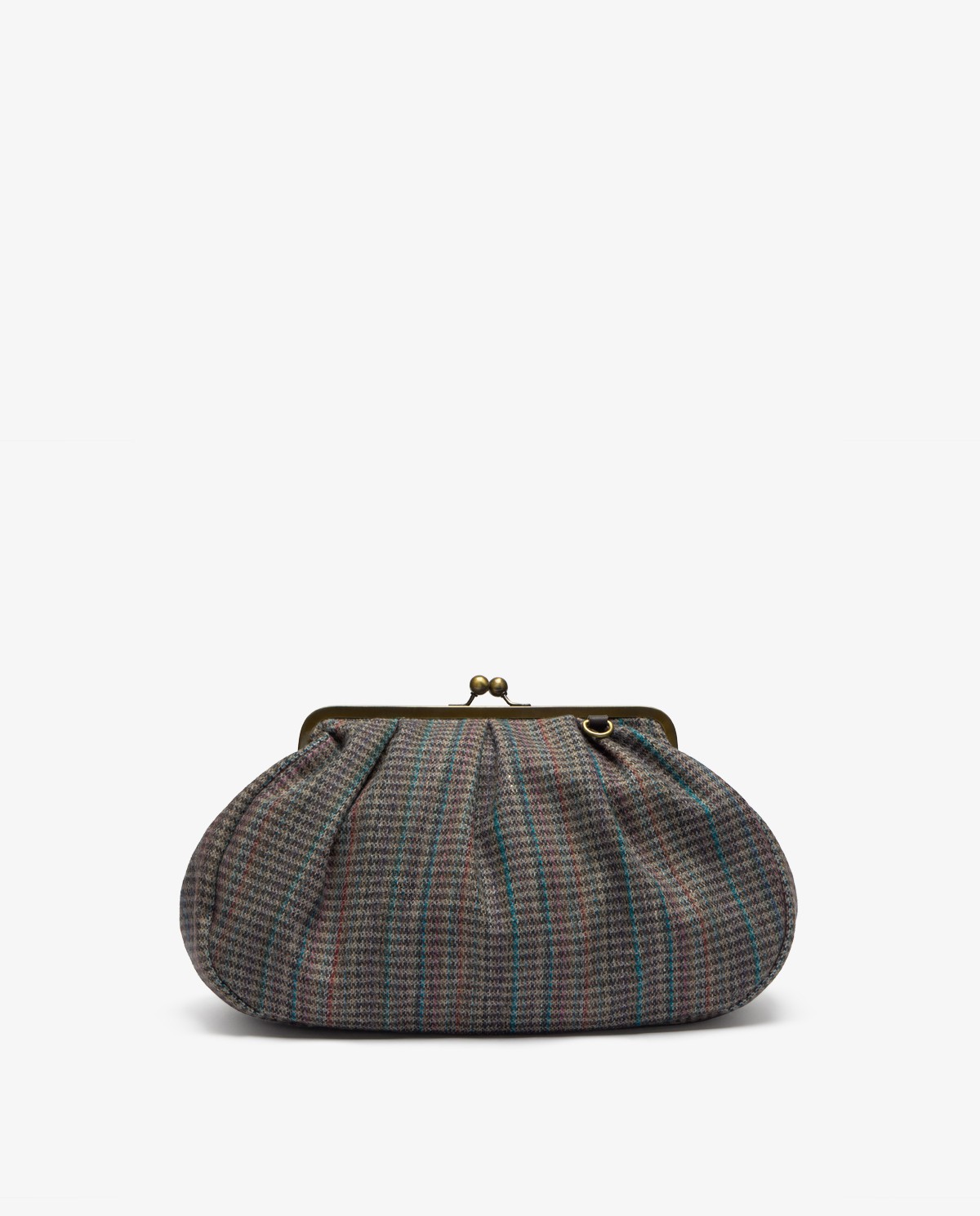Bolso monedero de cuadros multicolor 1