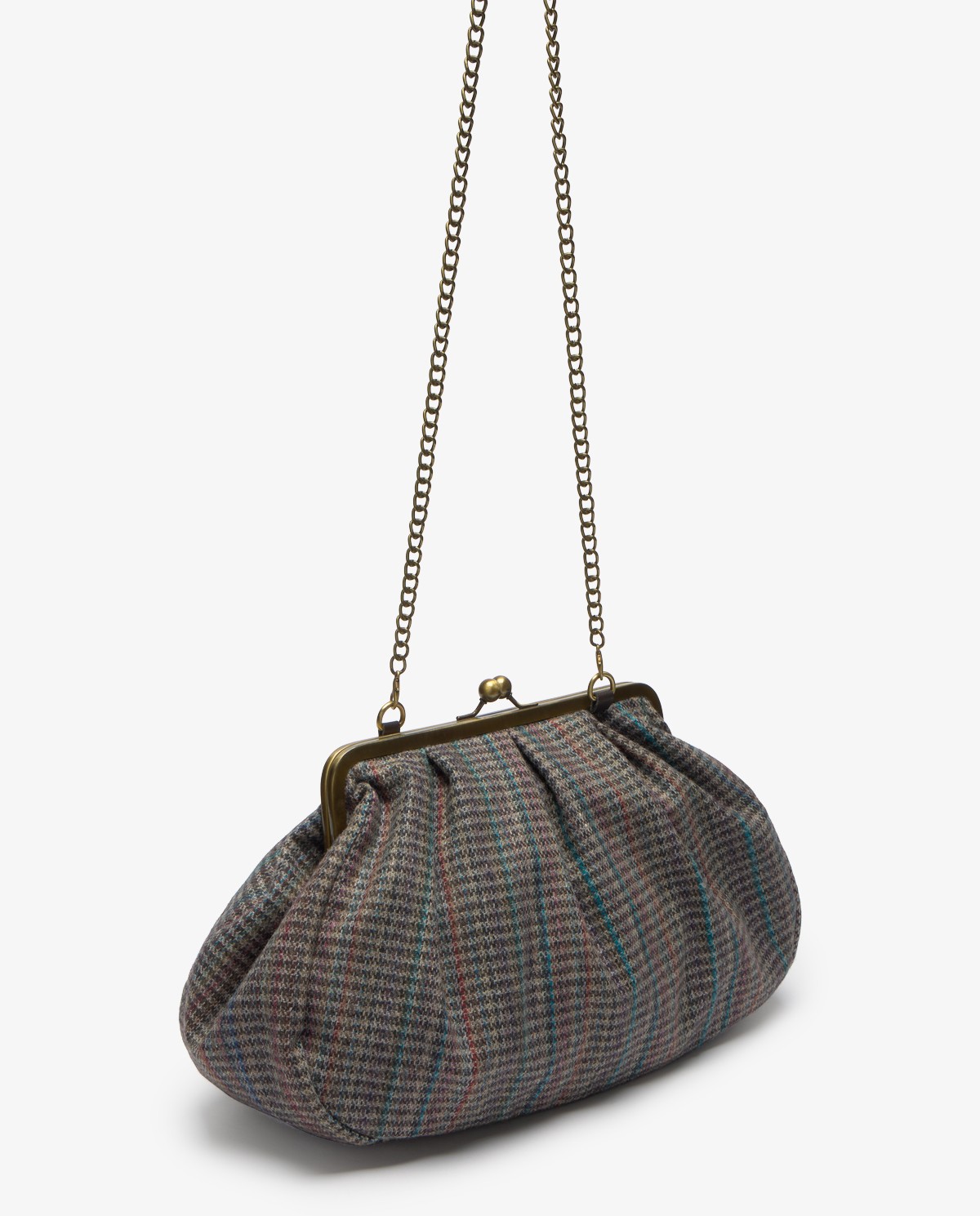 Bolso monedero de cuadros multicolor 2