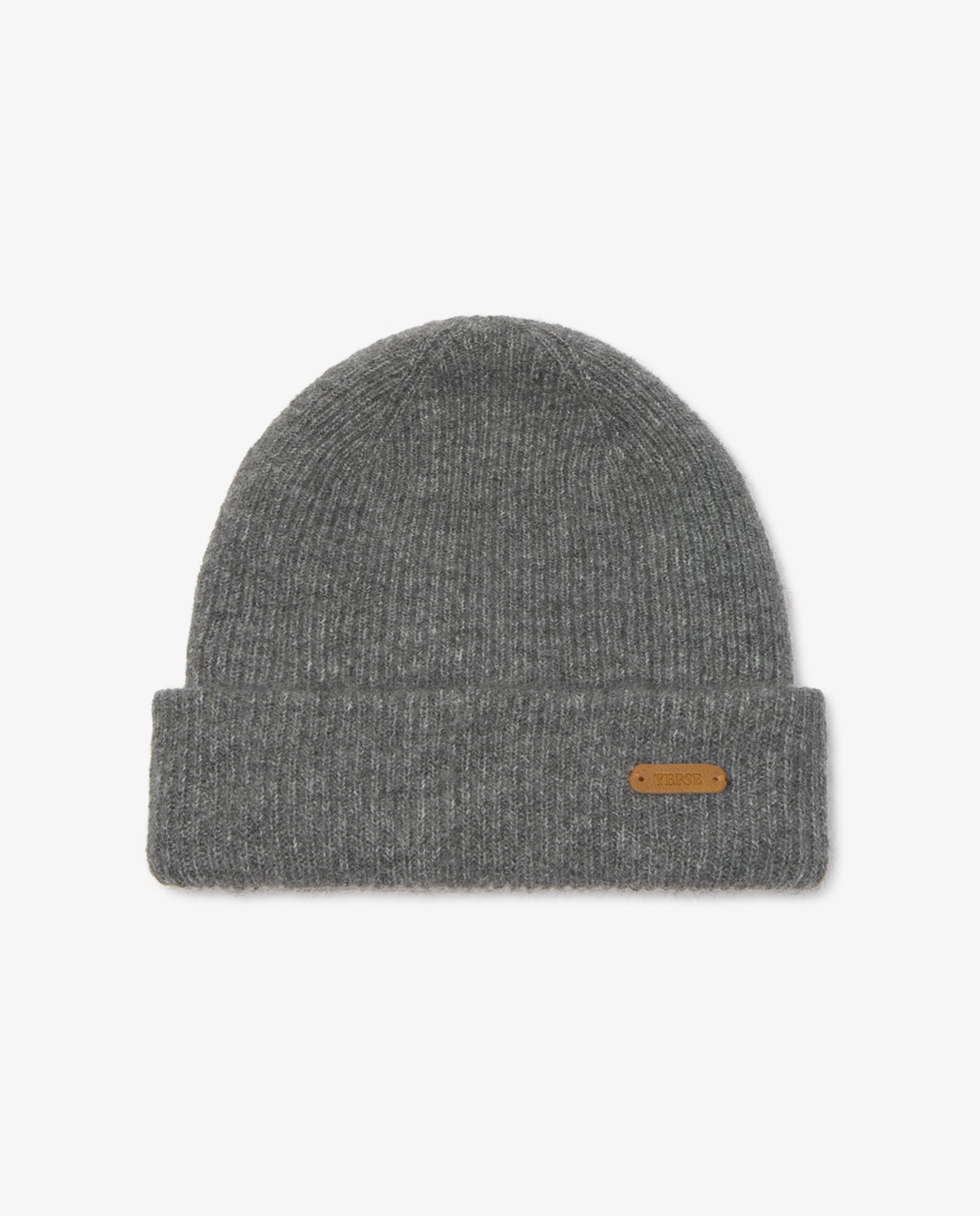 Bonnet beanie en maille gris 2