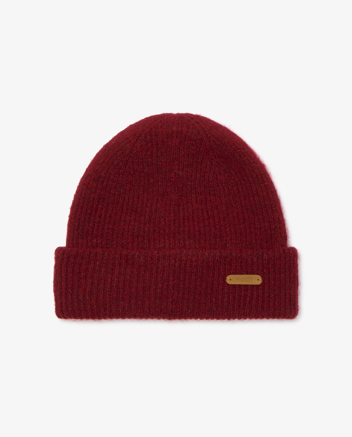 Bonnet beanie en maille rouge 2