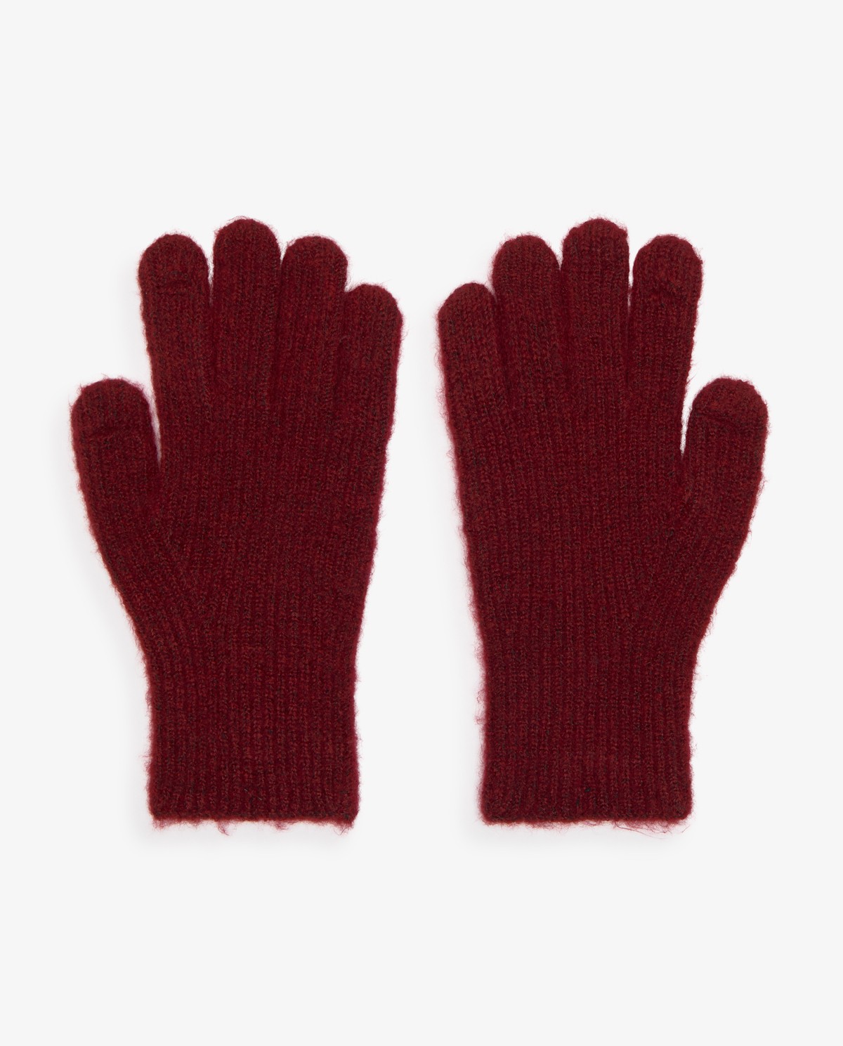 Guants de punt mescla de llana vermells 1