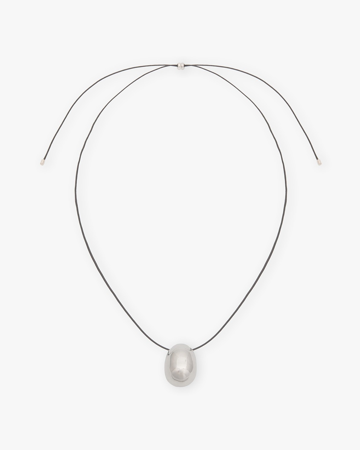 Collier goutte argenté avec pendentif en métal effet miroir