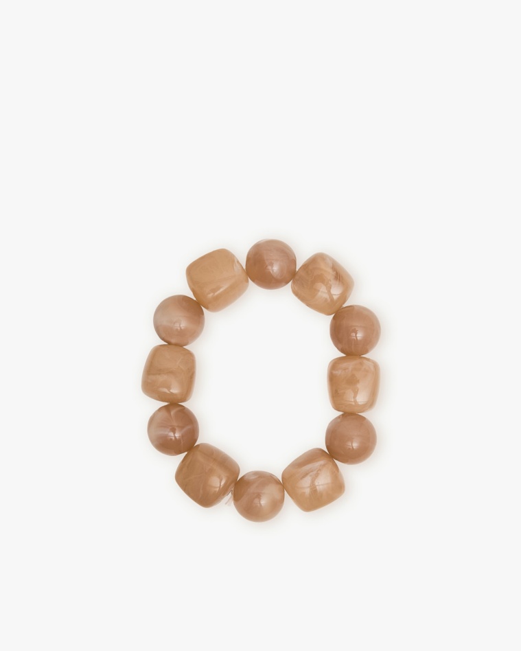Bracelet effet marbré naturel avec pièces arrondies et carrées