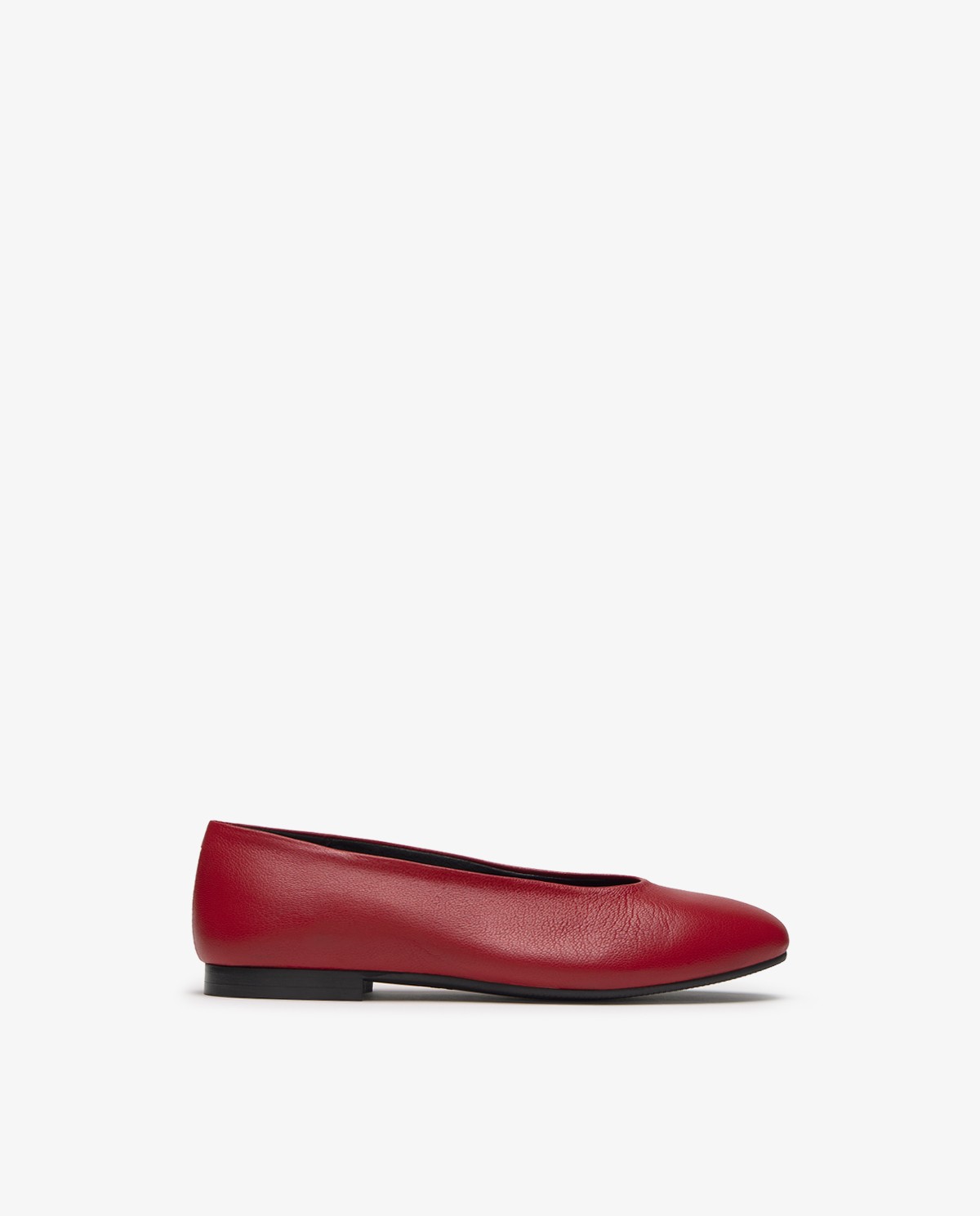 Leather ballet flats in red 1
