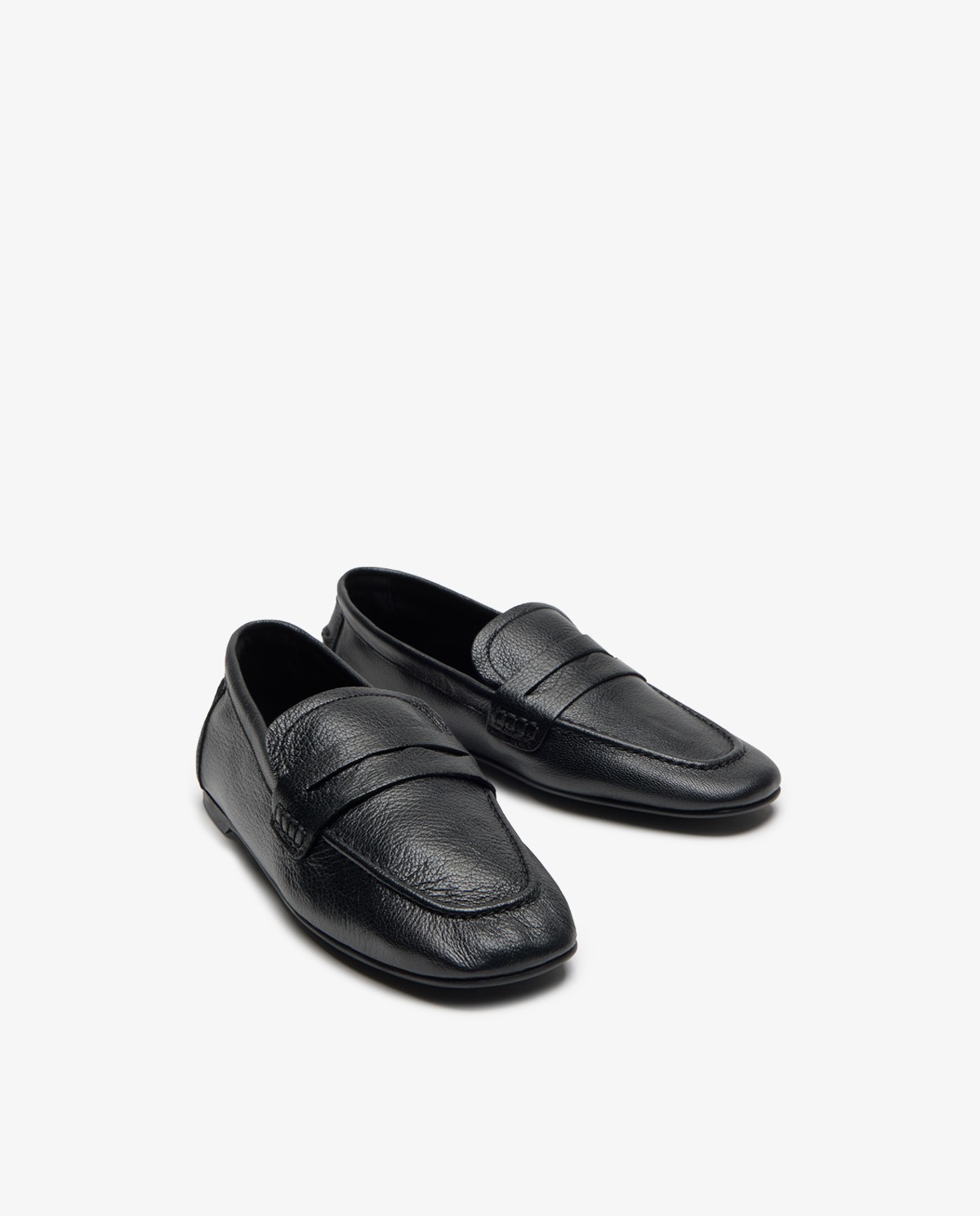 Mocasín de piel en color negro 2