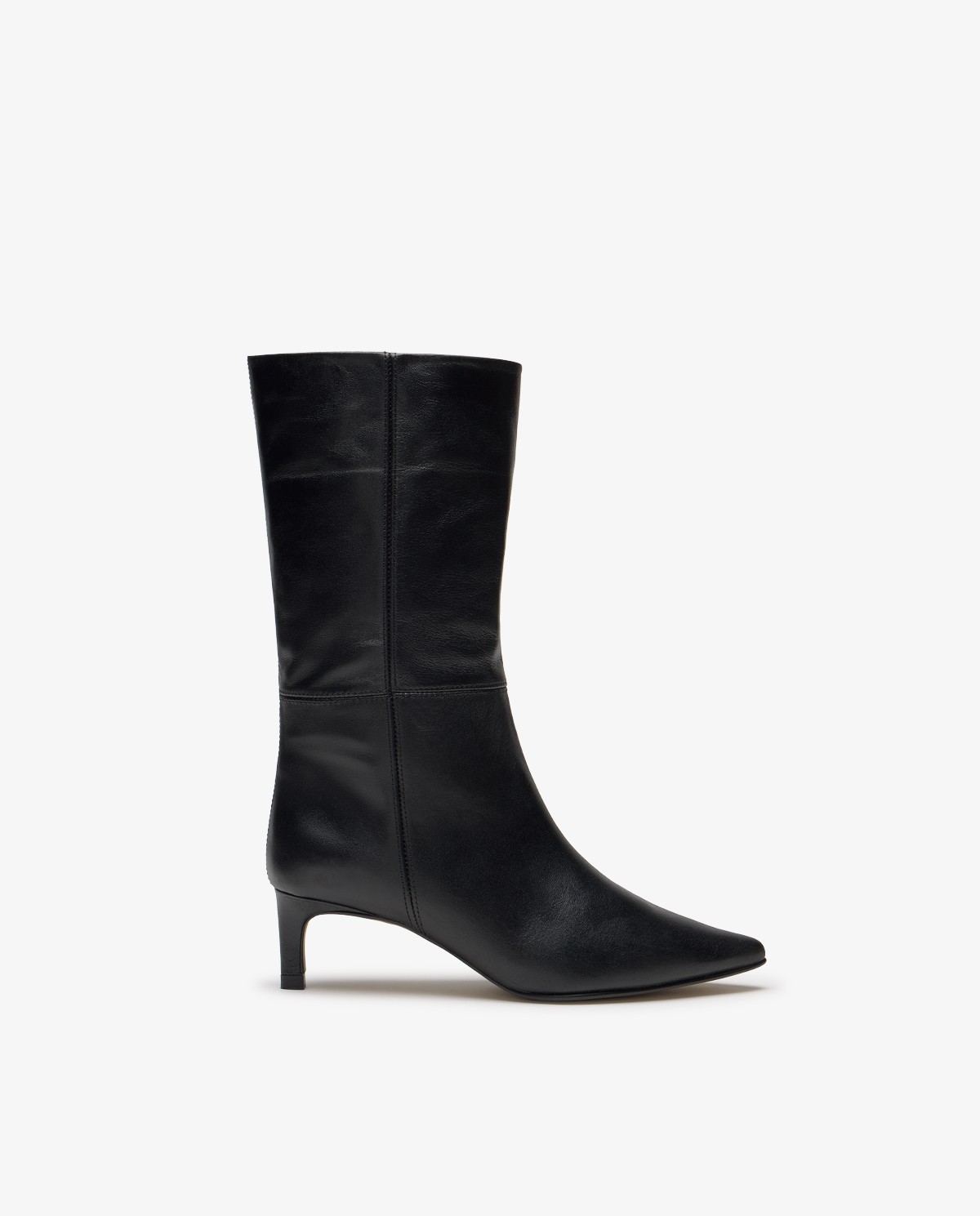 Bota de piel de media caña en negro 1