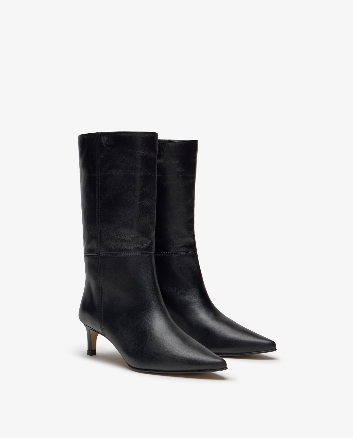 Bota de piel de media caña en negro 2