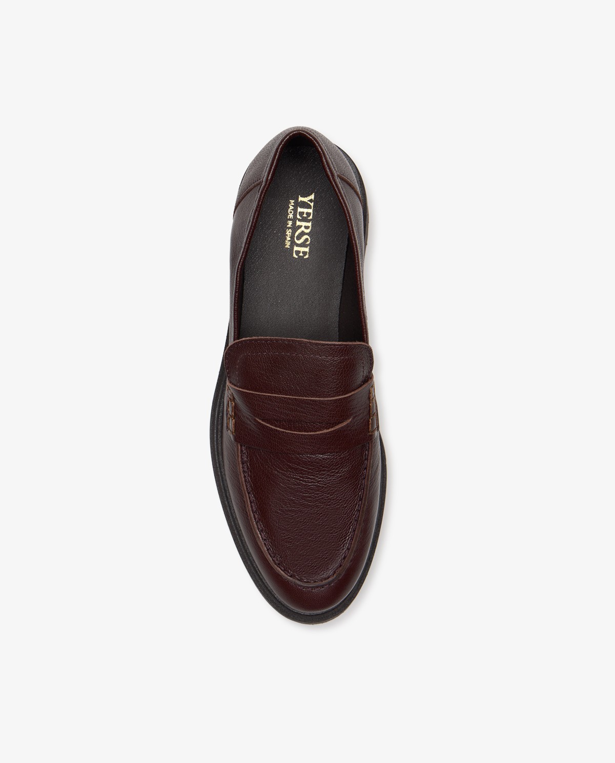 Mocasín de piel con plataforma en marrón oscuro 3