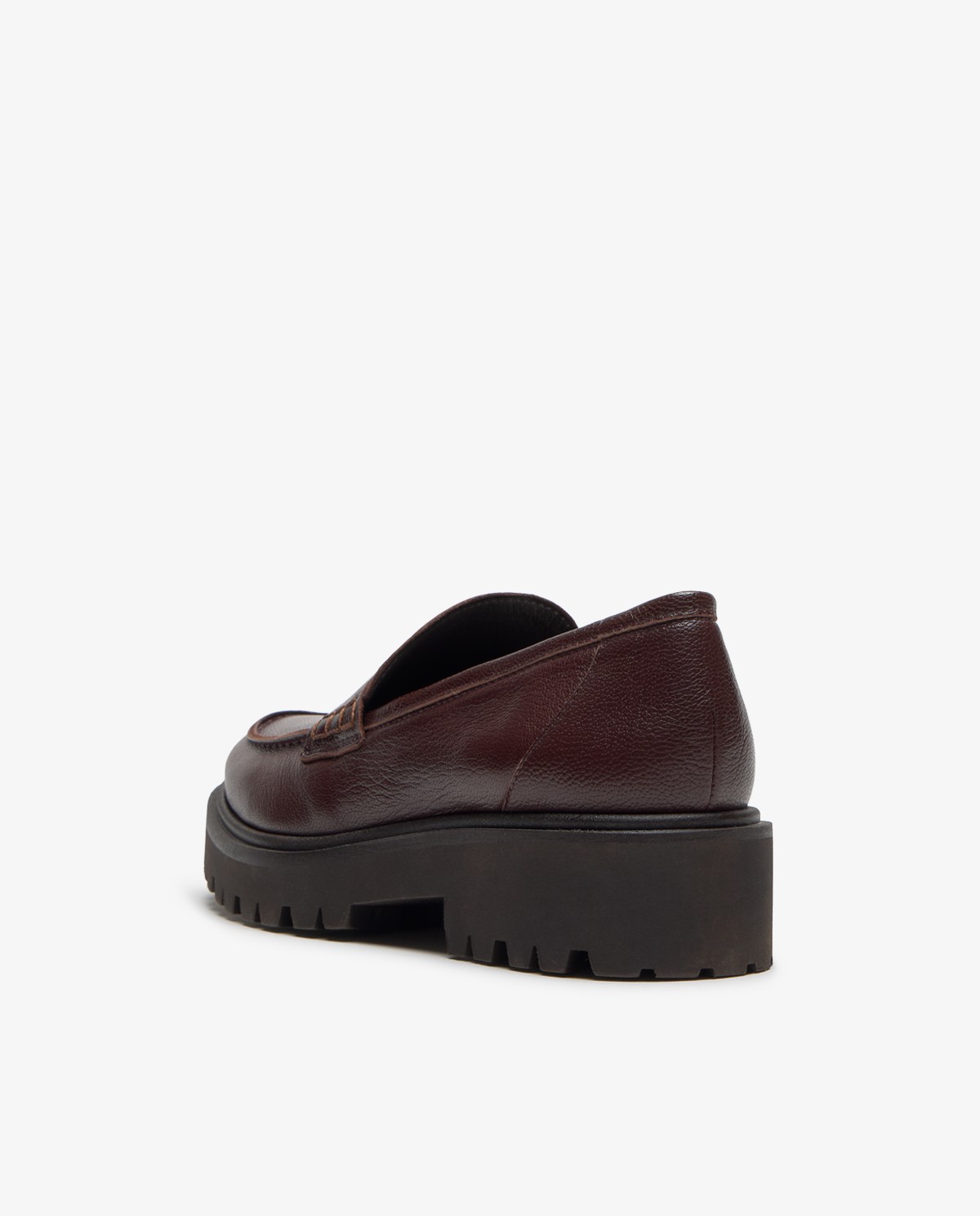 Mocasín de piel con plataforma en marrón oscuro 4