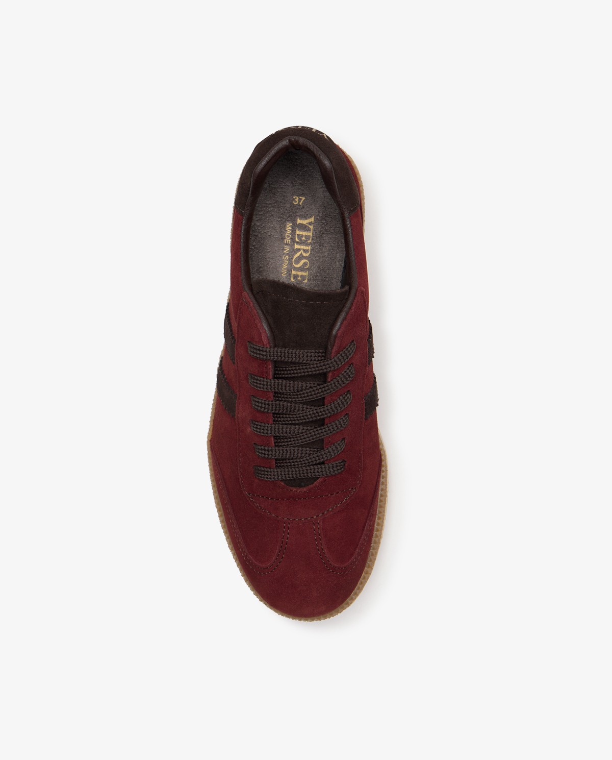 Zapatillas deportivas de piel en granate 2