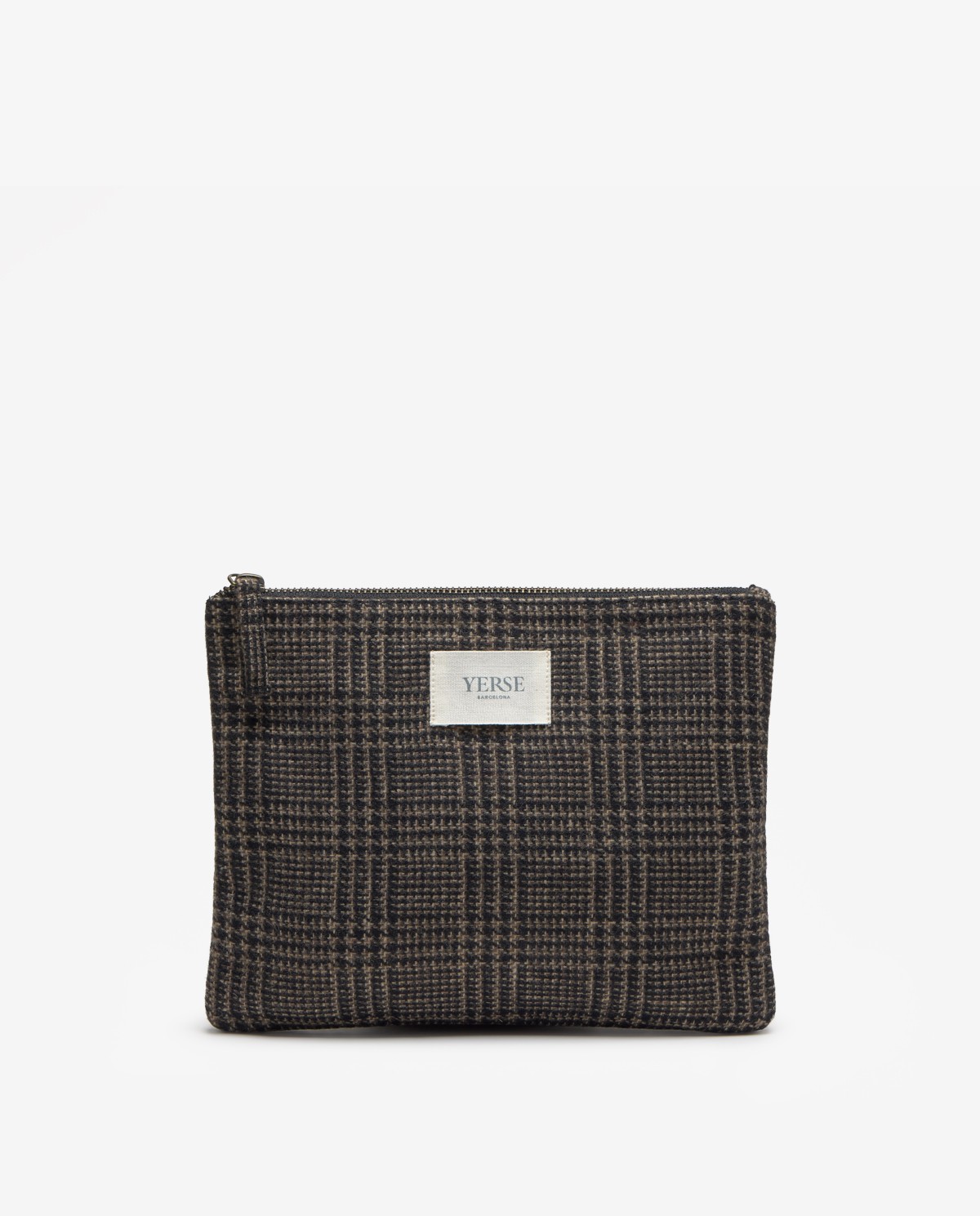 Pouch de cuadros antracita
