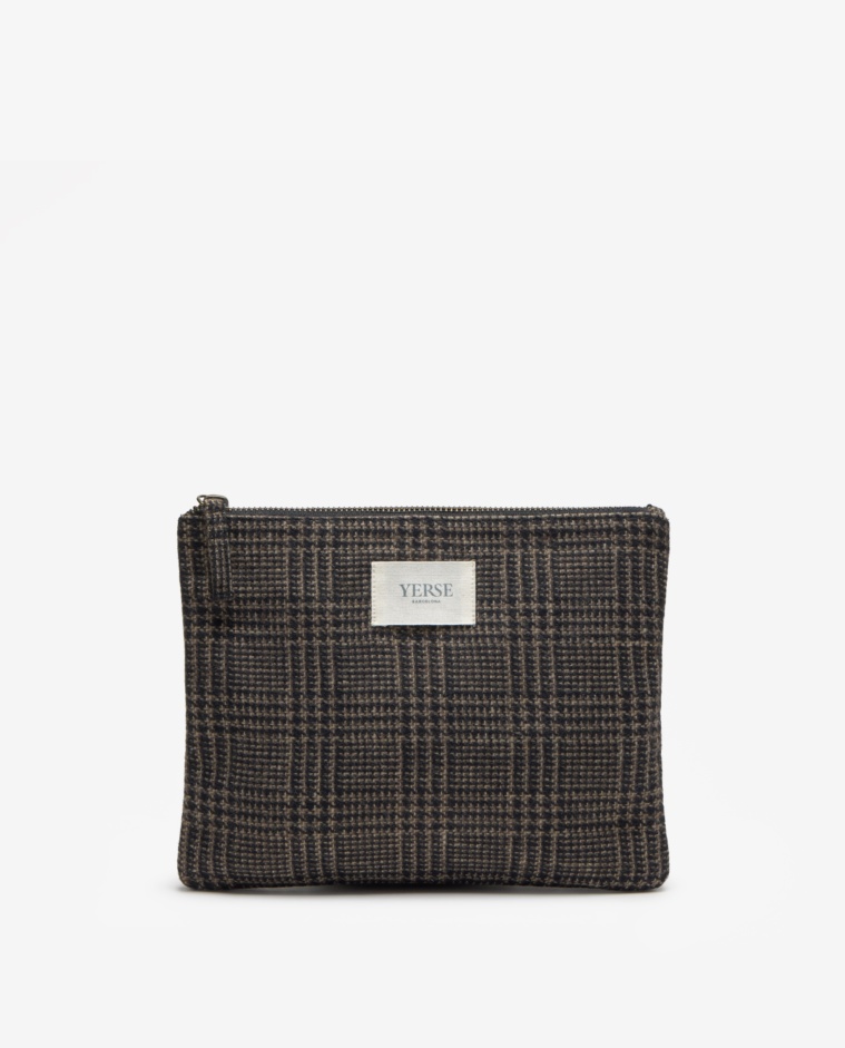 Pouch de cuadros antracita