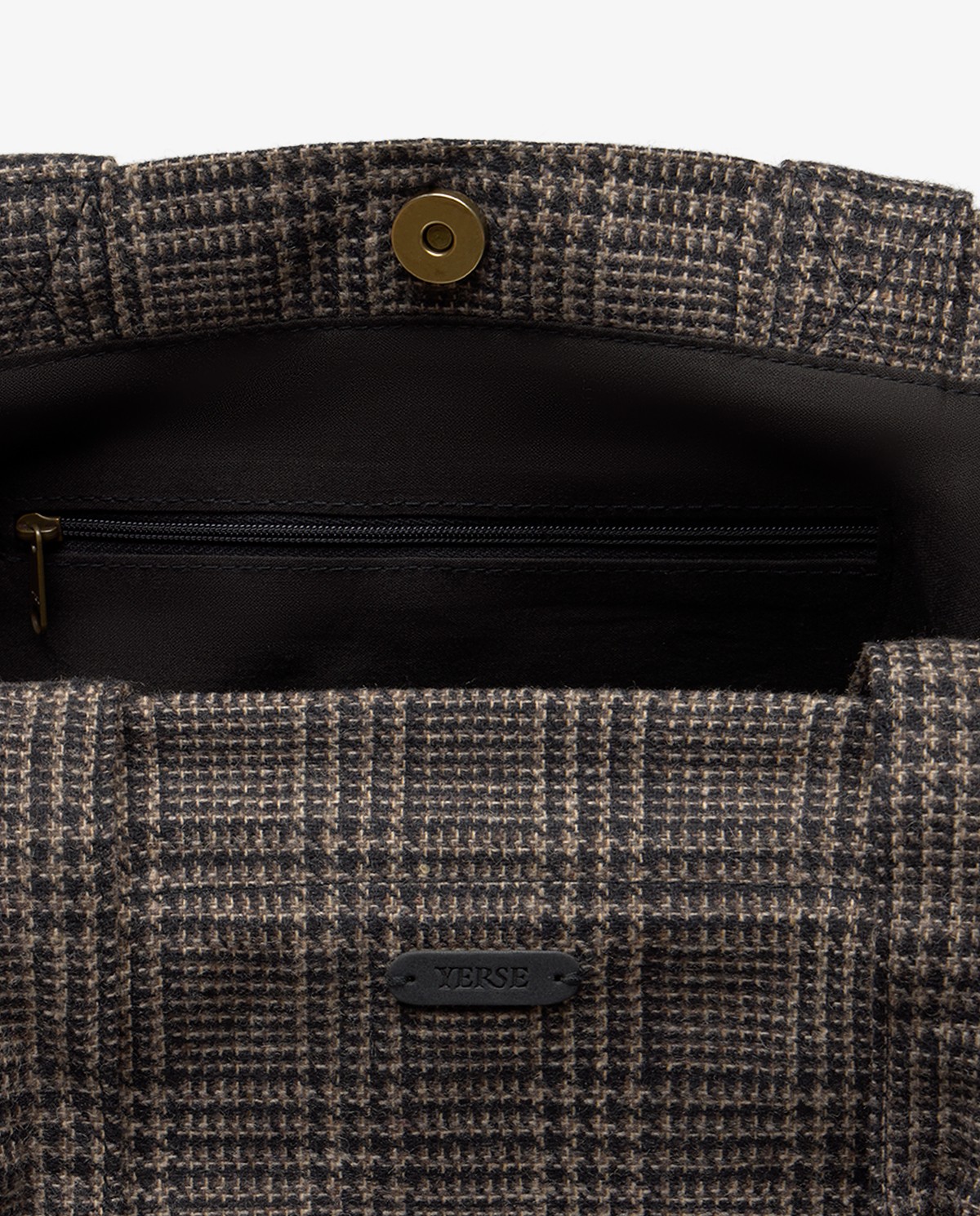 Bolso shopper de cuadros antracita 2