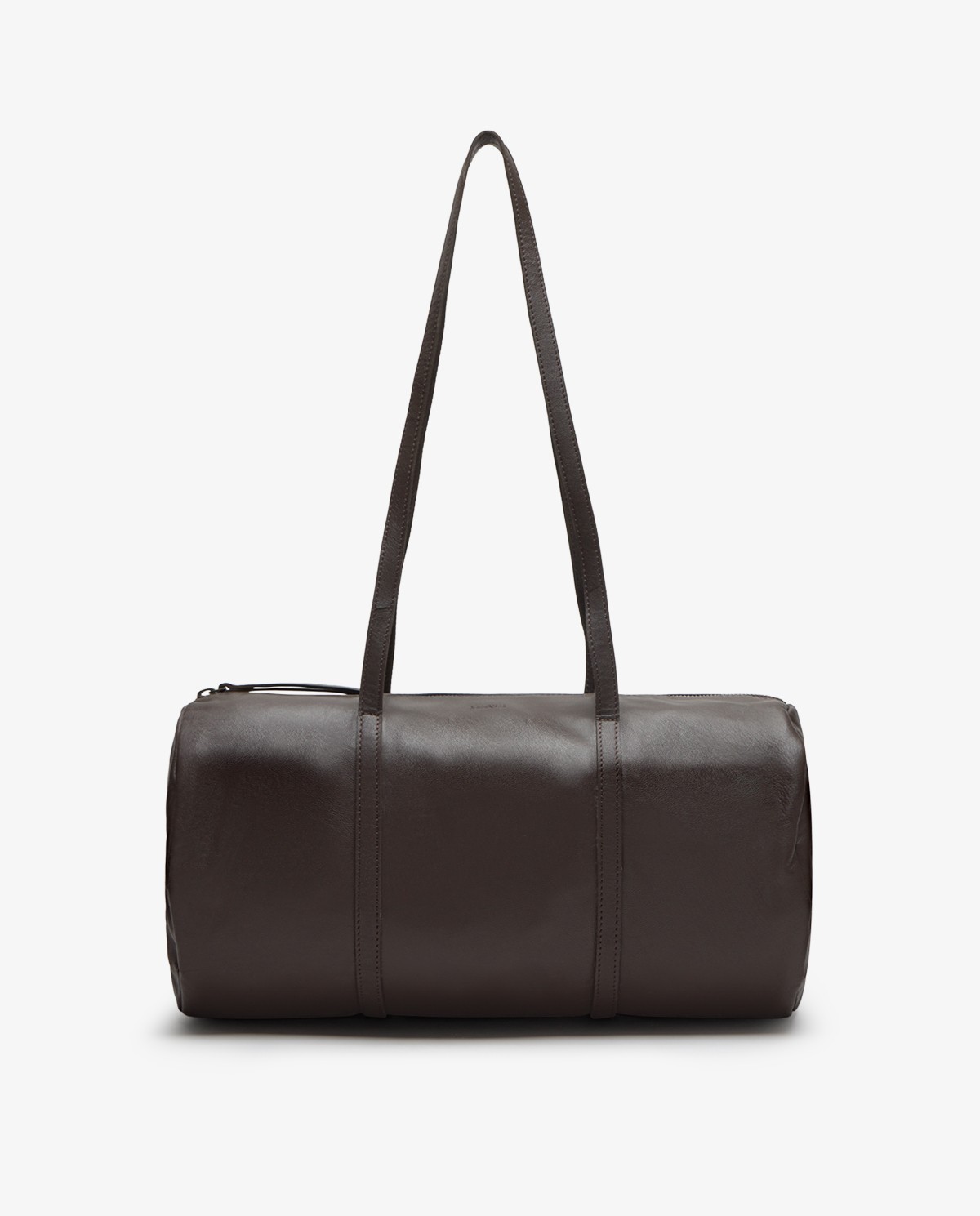 Bolso bowling de piel en color chocolate 2