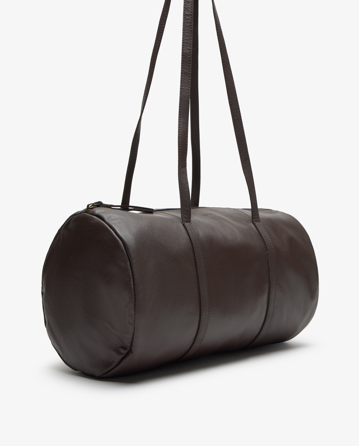 Bolso bowling de piel en color chocolate 3