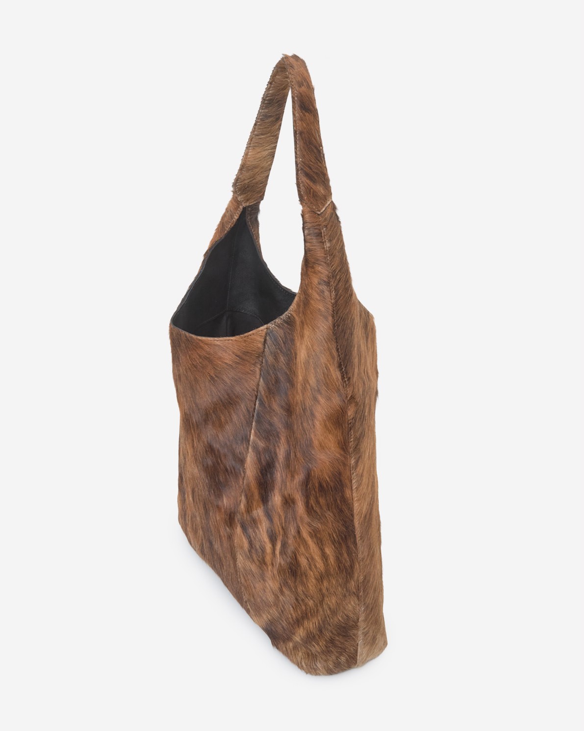 Bolso hobo de piel con pelo para mujer 1