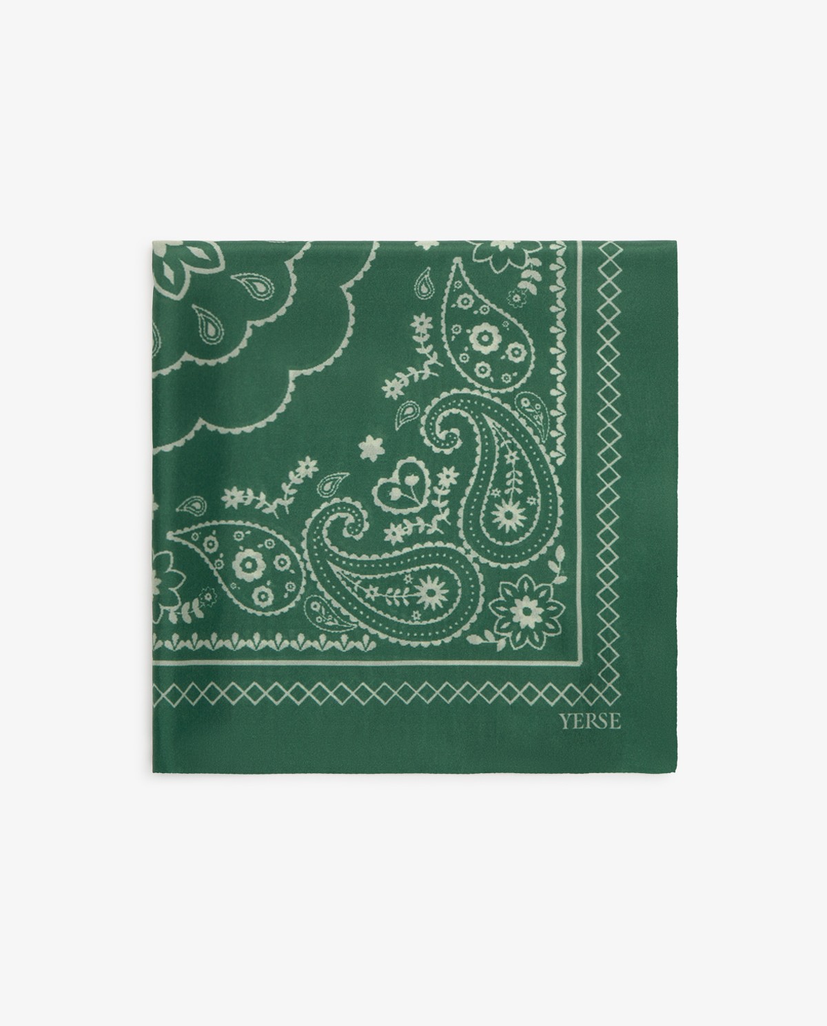 Pañuelo de seda bandana en color verde 1