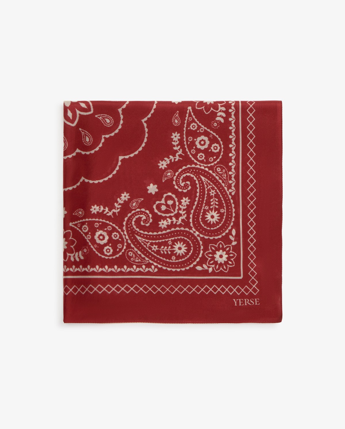 Pañuelo de seda bandana en color rojo oscuro 1