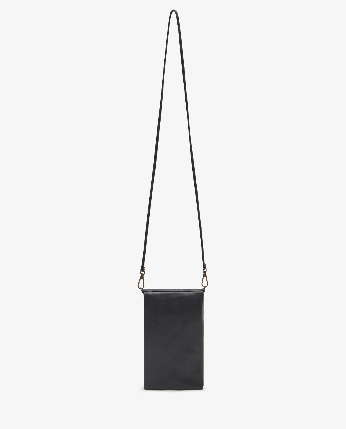 Leather phone pouch in black 1