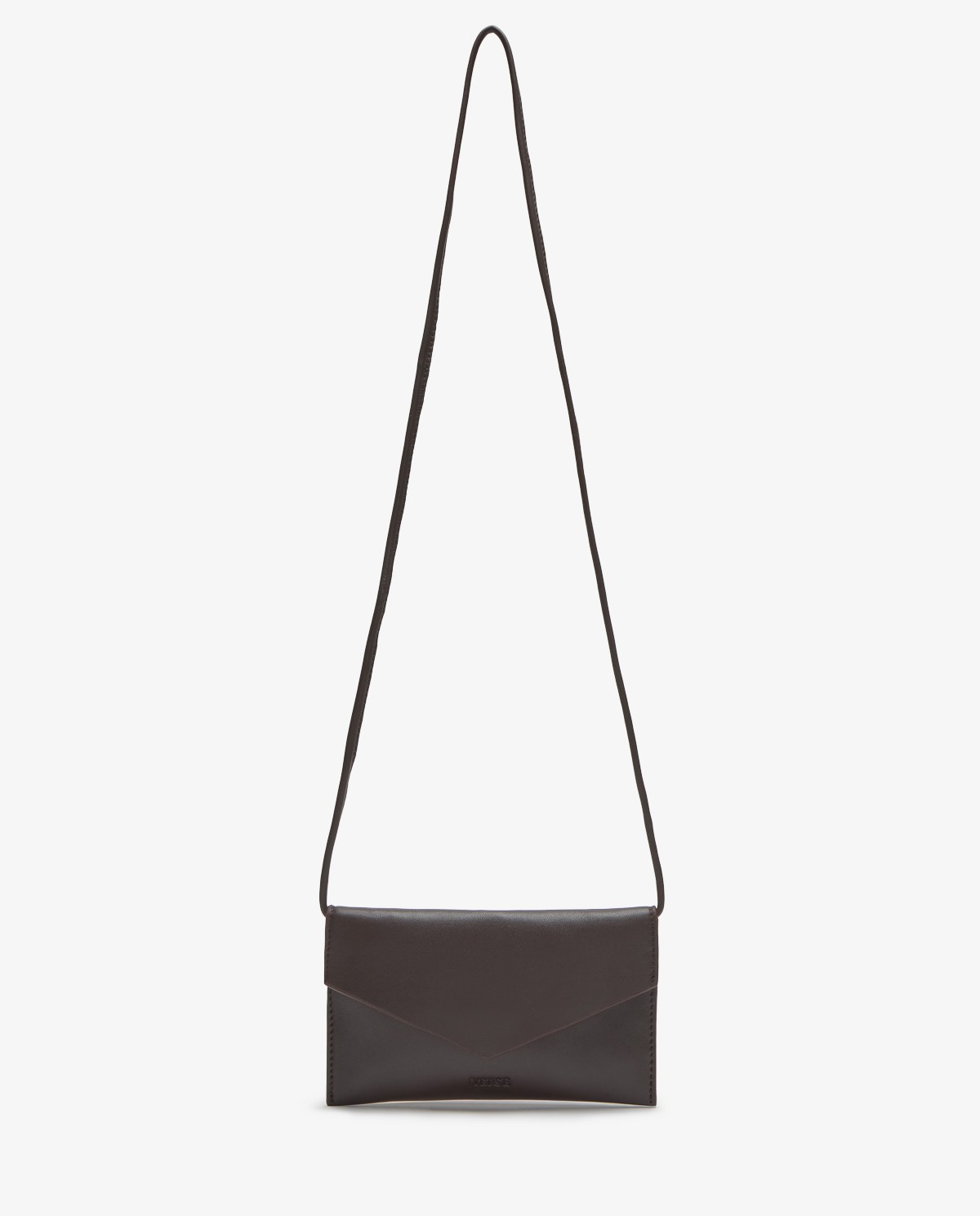 Bolso monedero de piel en color chocolate