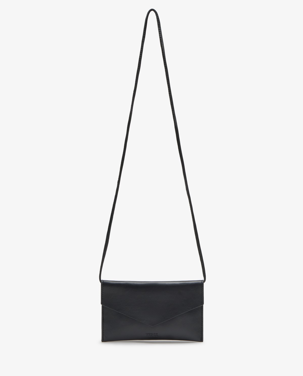 Bolso monedero de piel en color negro 1