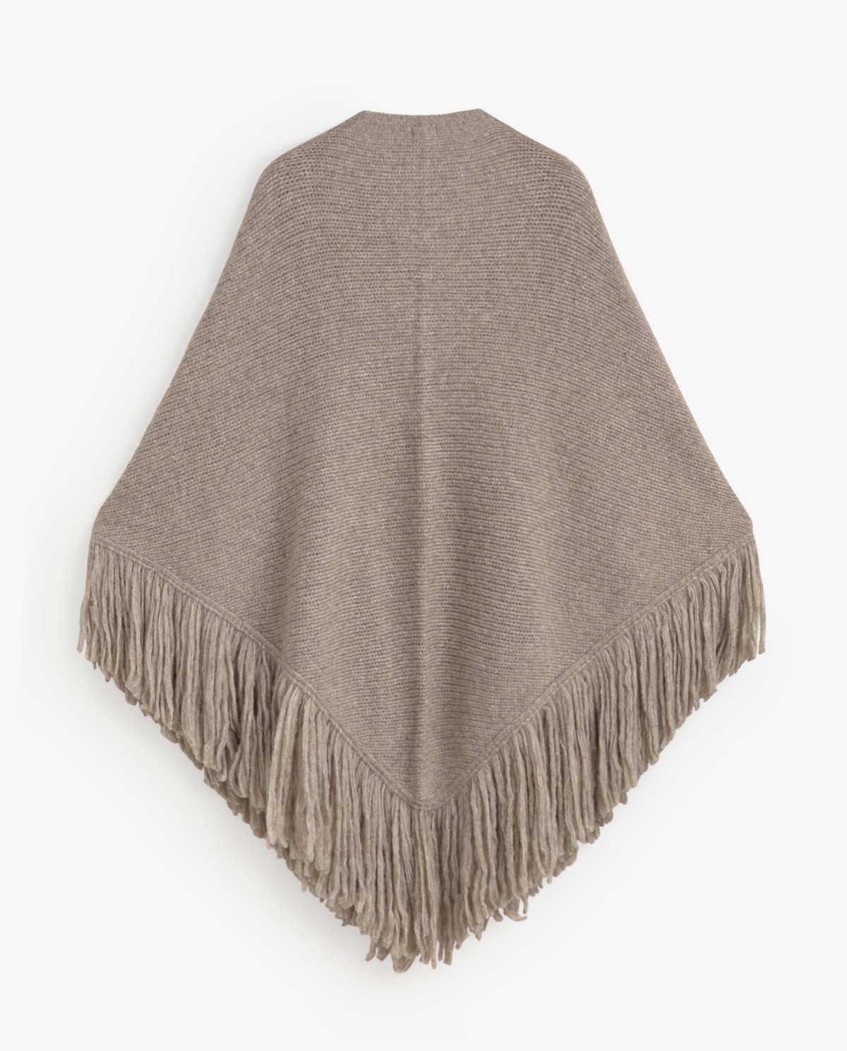 Châle en mélange de laine à franges camel 2