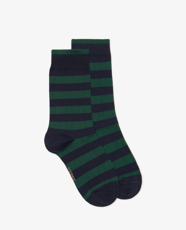Calcetines de rayas en tonos azul y verde