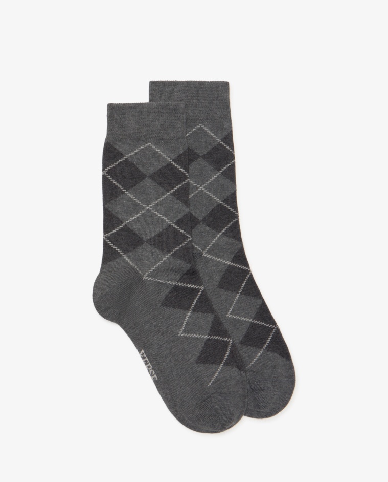 Calcetines de rombos en gris