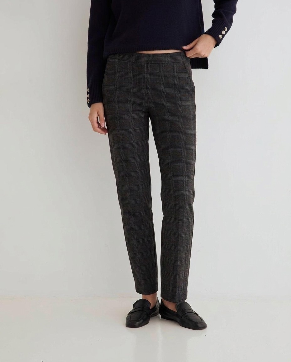 Pantalón recto de cuadros para mujer 2