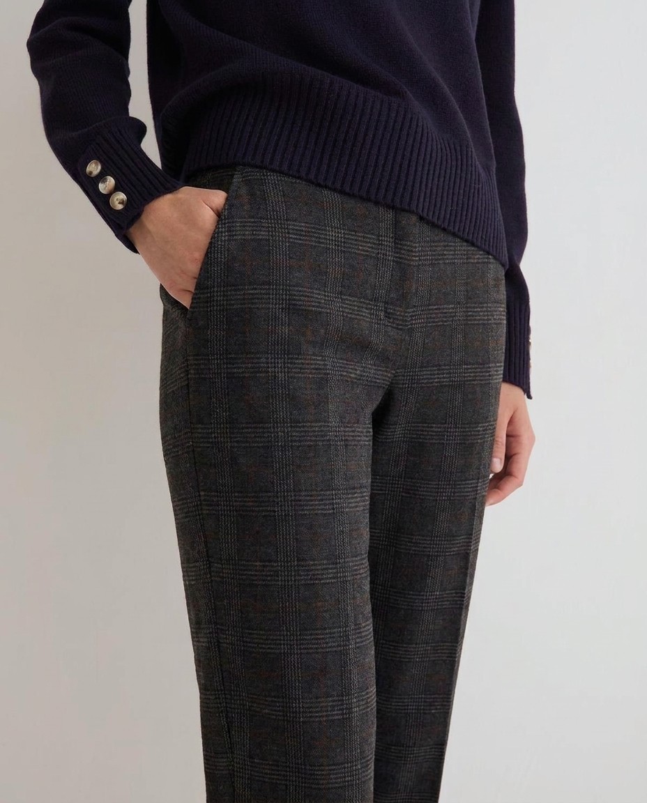 Pantalón recto de cuadros para mujer 3
