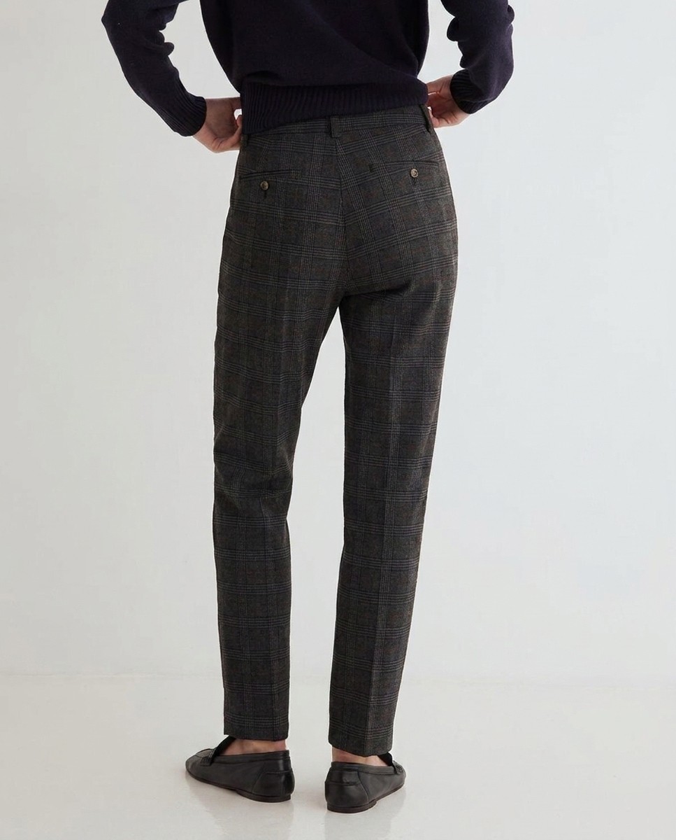 Pantalón recto de cuadros para mujer 4