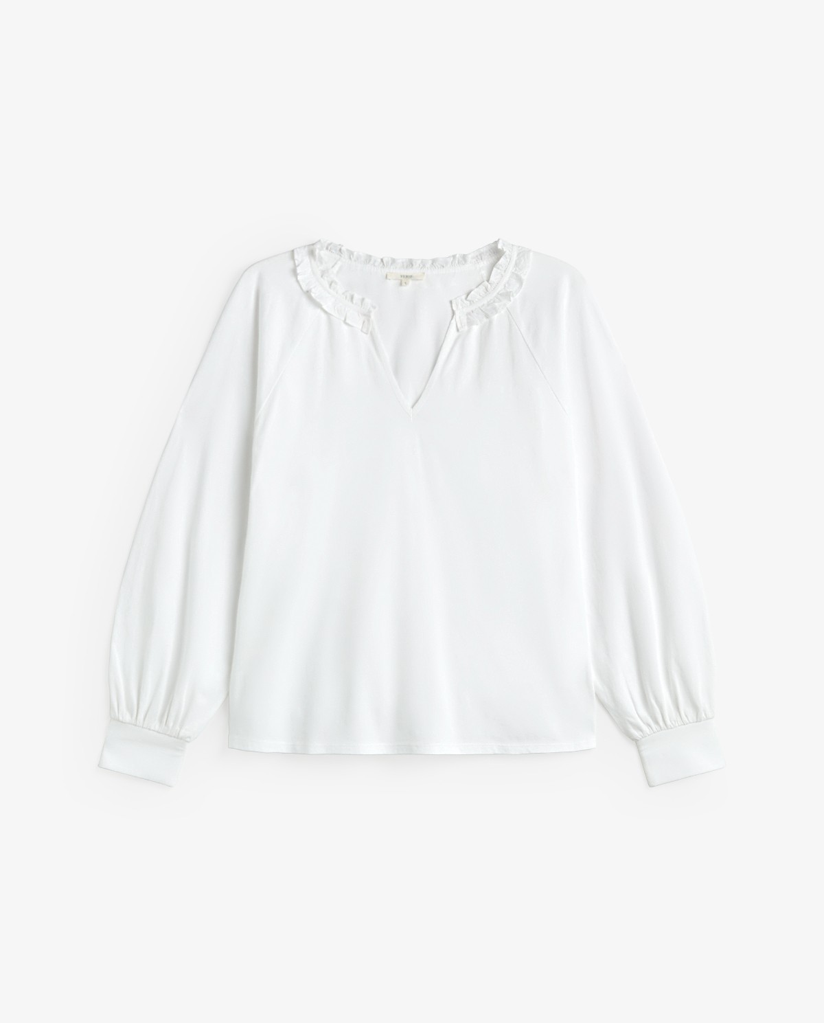 Camisa cuello volante en color blanco 5