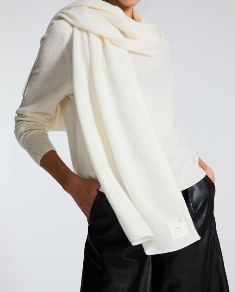 Bufanda de cashmere crudo