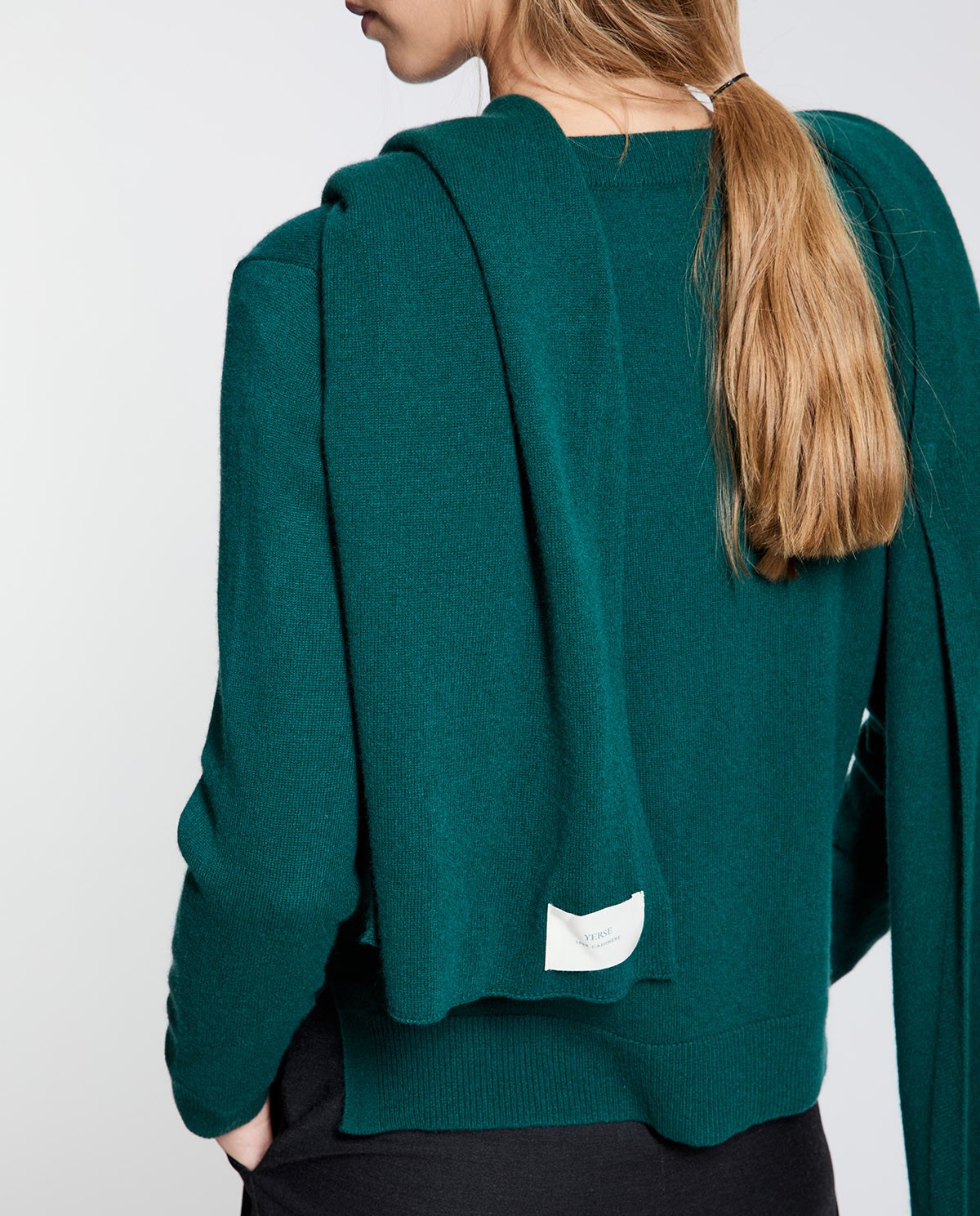 Bufanda de cashmere verde 1